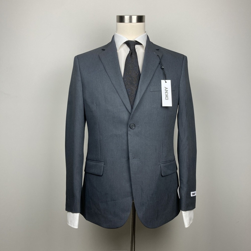 DKNY Mens Charcoal Gray Modern Fit Jacket 42R Wedding Business Formal